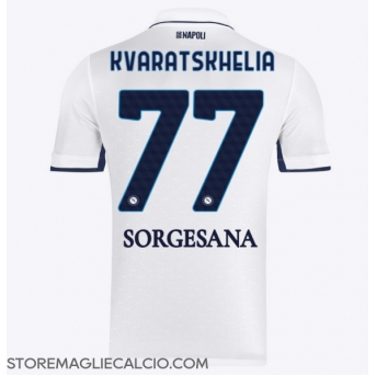 SSC Napoli Khvicha Kvaratskhelia #77 Maglia Gara Trasferta Repliche 2024-25
